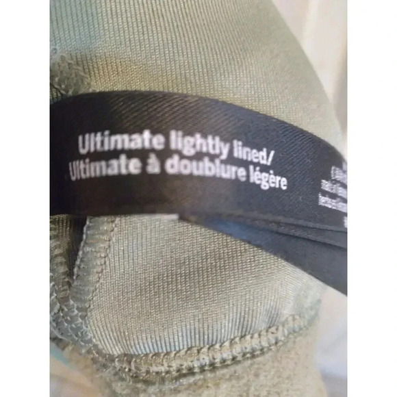 Pink Sport Bra Racer Back Perferated Olive Green Adjustable Straps Sz M - Picture 7 of 7